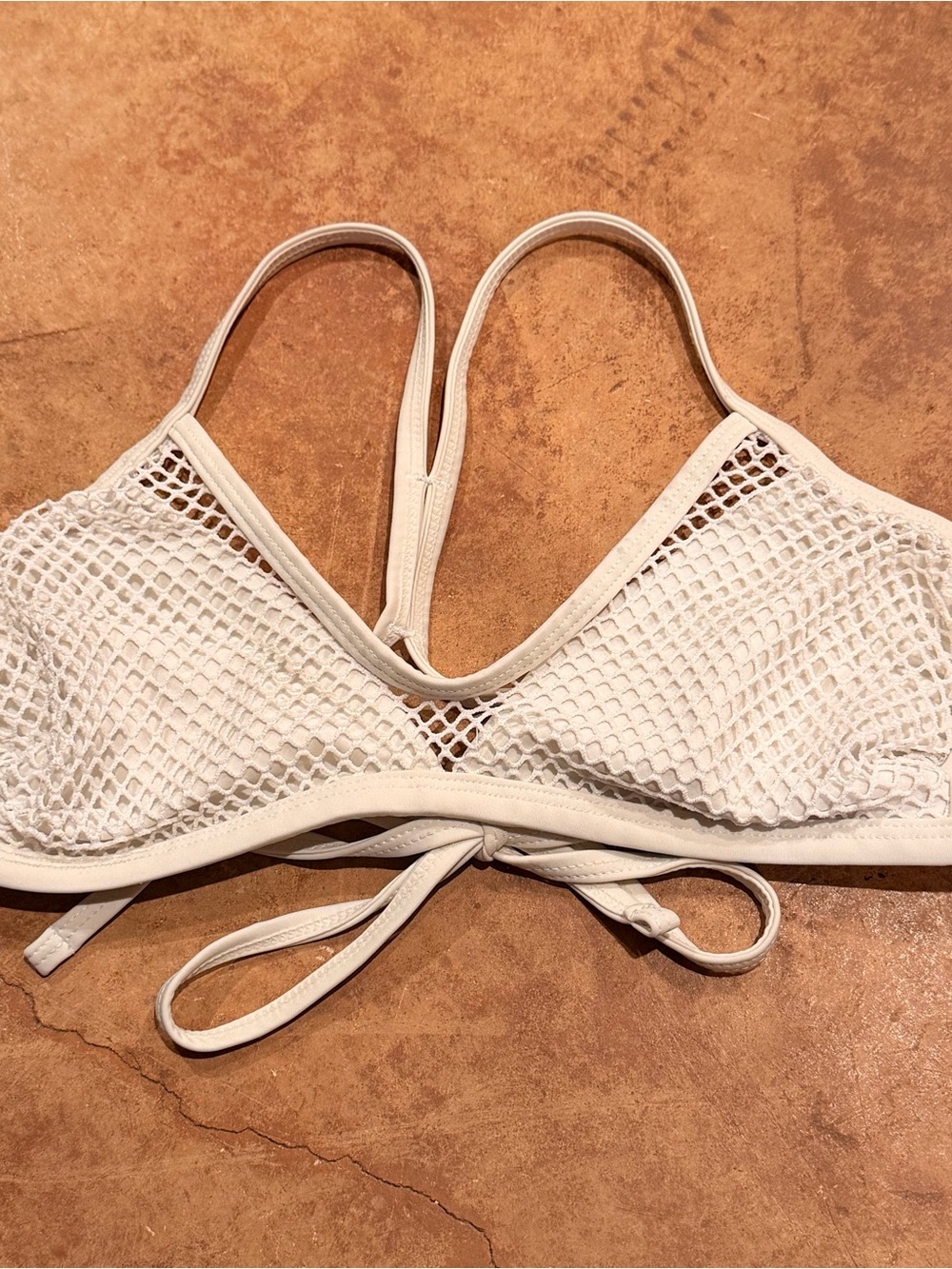 Xhilaration White Mesh Tie-Back Bralette